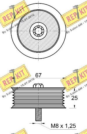 REPKIT RKT3758 - Poulie renvoi / transmission, courroie trapézoïdale à nervures cwaw.fr