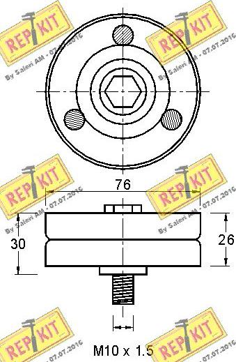 REPKIT RKT2984 - Poulie renvoi / transmission, courroie trapézoïdale à nervures cwaw.fr