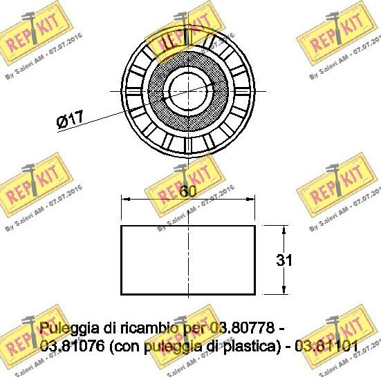 REPKIT RKT2490 - Poulie renvoi / transmission, courroie trapézoïdale à nervures cwaw.fr