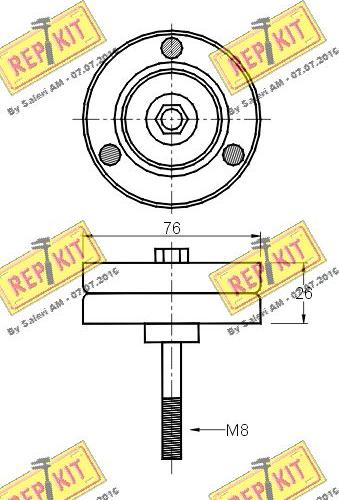 REPKIT RKT2614 - Poulie renvoi / transmission, courroie trapézoïdale à nervures cwaw.fr