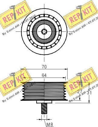 REPKIT RKT2819 - Poulie renvoi / transmission, courroie trapézoïdale à nervures cwaw.fr