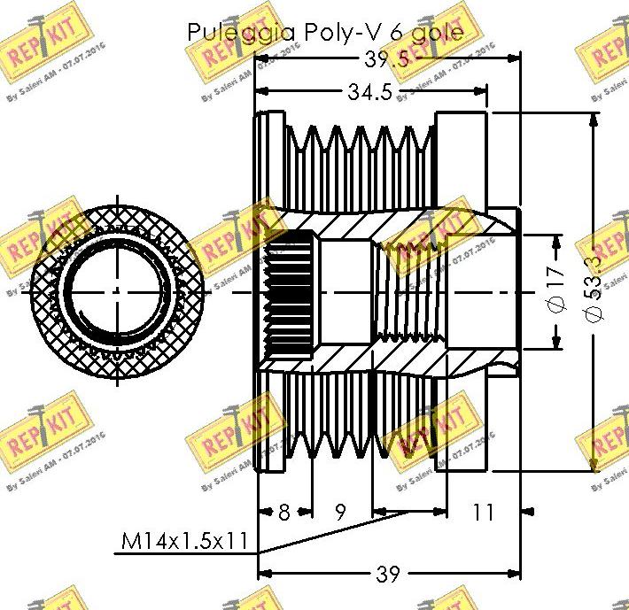 REPKIT RKT2237 - Poulie, alternateur cwaw.fr