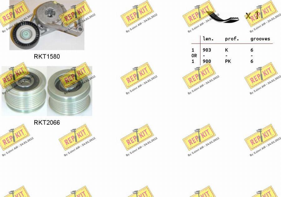 REPKIT RKTA0098 - Jeu de courroies trapézoïdales à nervures cwaw.fr