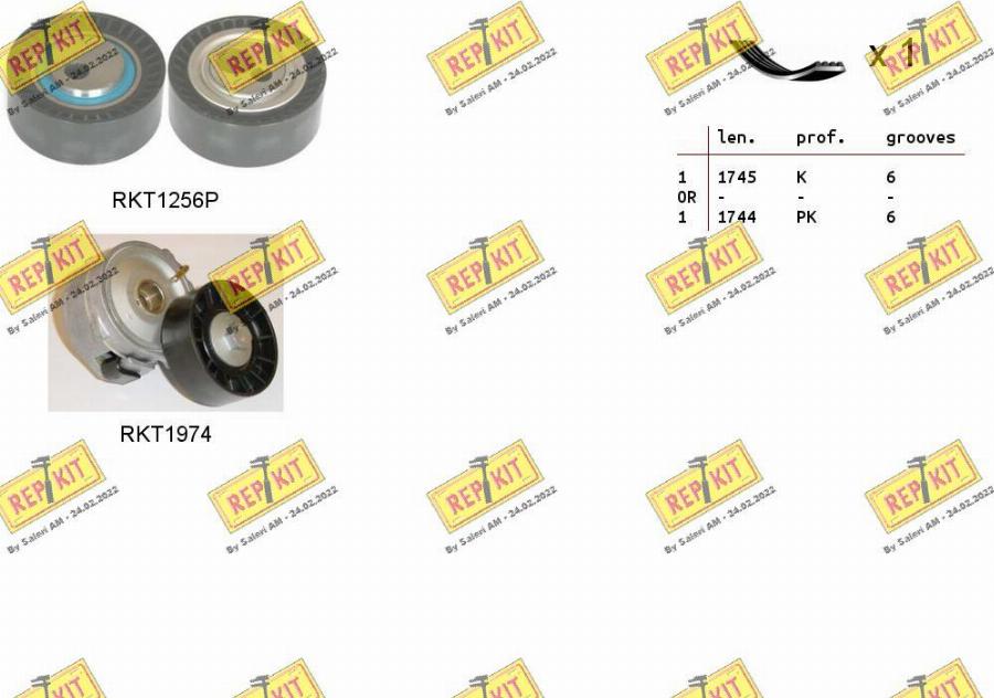 REPKIT RKTA0049 - Jeu de courroies trapézoïdales à nervures cwaw.fr