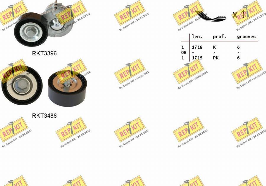 REPKIT RKTA0063 - Jeu de courroies trapézoïdales à nervures cwaw.fr