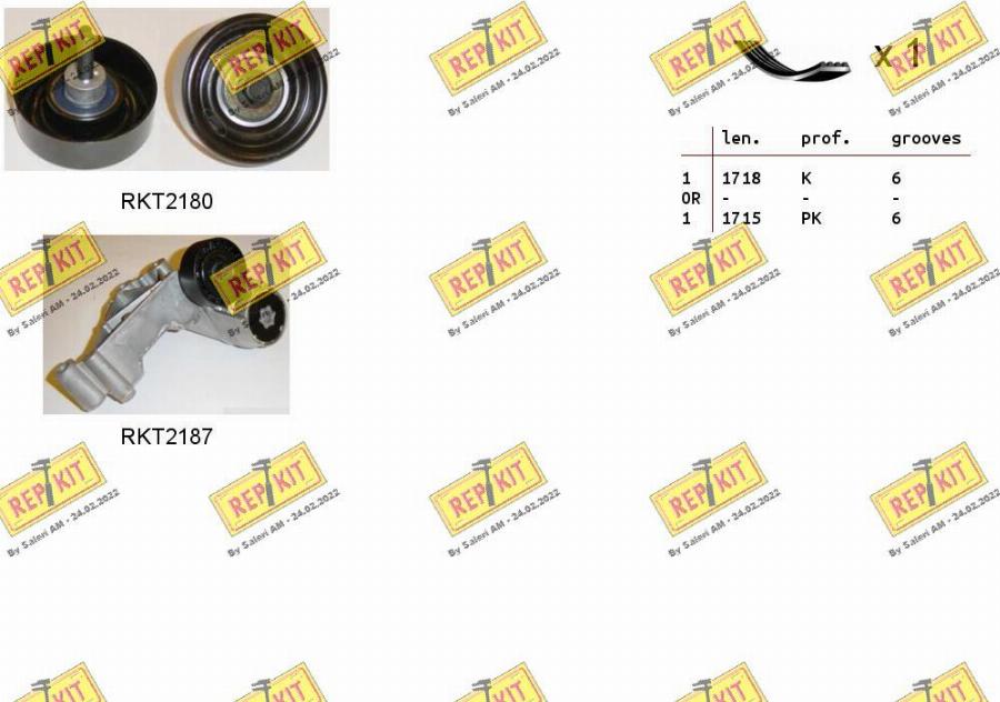 REPKIT RKTA0087 - Jeu de courroies trapézoïdales à nervures cwaw.fr