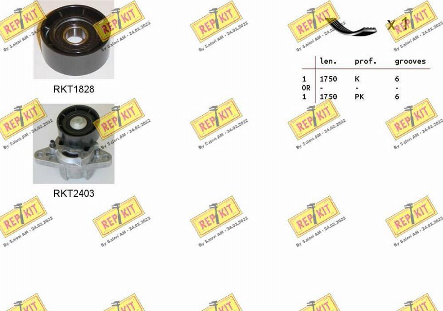 REPKIT RKTA0028 - Jeu de courroies trapézoïdales à nervures cwaw.fr