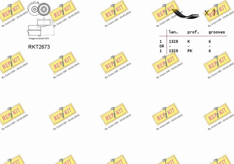 REPKIT RKTA0023 - Jeu de courroies trapézoïdales à nervures cwaw.fr