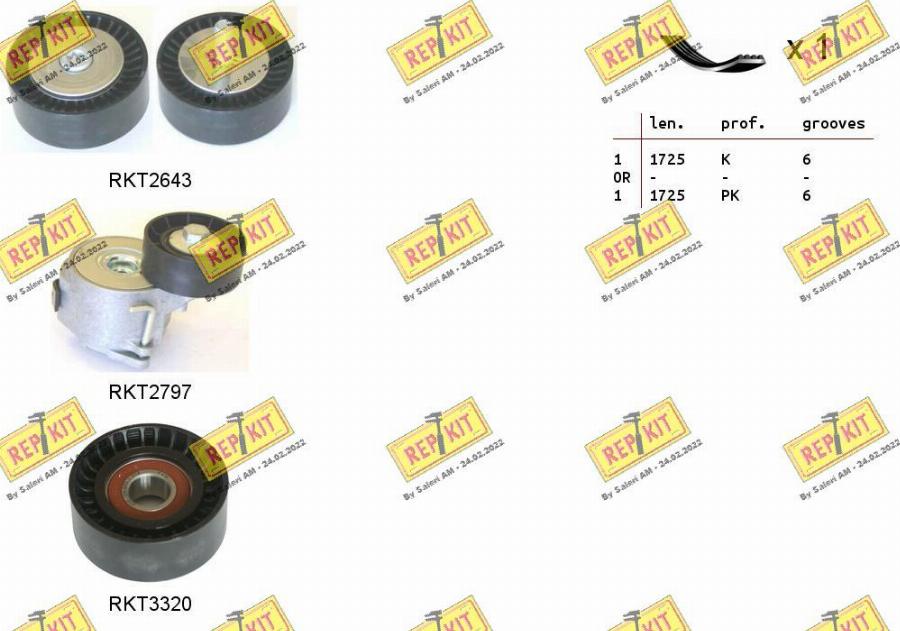 REPKIT RKTA0118 - Jeu de courroies trapézoïdales à nervures cwaw.fr