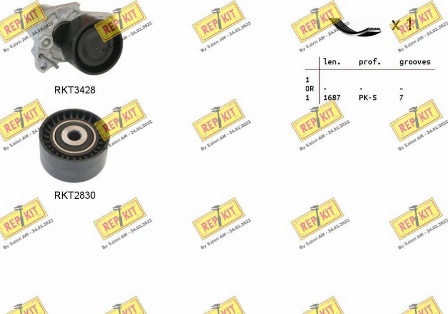 REPKIT RKTA0133 - Jeu de courroies trapézoïdales à nervures cwaw.fr