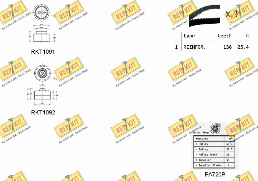 REPKIT RKTK0898PA - Pompe à eau + kit de courroie de distribution cwaw.fr