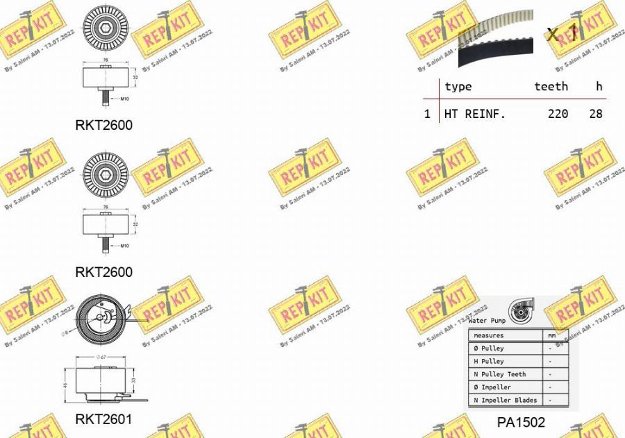 REPKIT RKTK1067PA - Pompe à eau + kit de courroie de distribution cwaw.fr