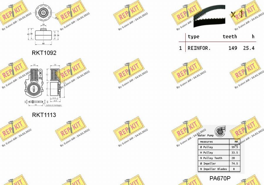 REPKIT RKTK1038PA - Pompe à eau + kit de courroie de distribution cwaw.fr