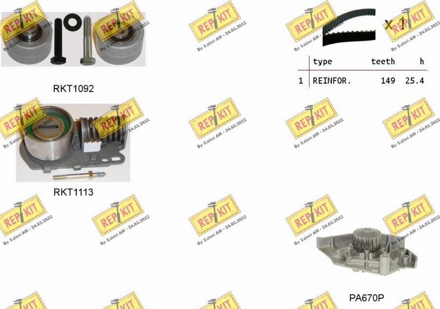 REPKIT RKTK1038PA - Pompe à eau + kit de courroie de distribution cwaw.fr