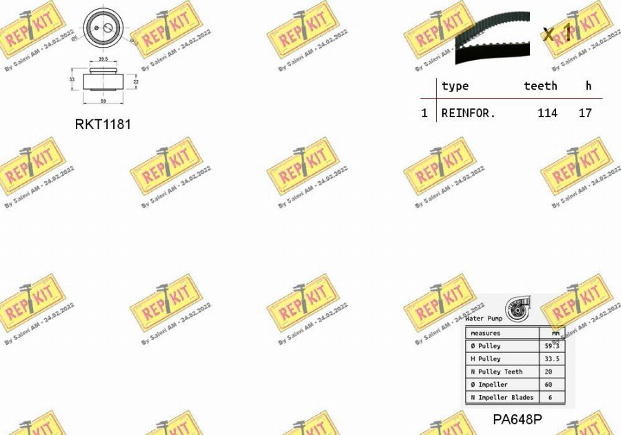 REPKIT RKTK1022PA - Pompe à eau + kit de courroie de distribution cwaw.fr