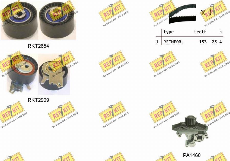 REPKIT RKTK1156PA - Pompe à eau + kit de courroie de distribution cwaw.fr