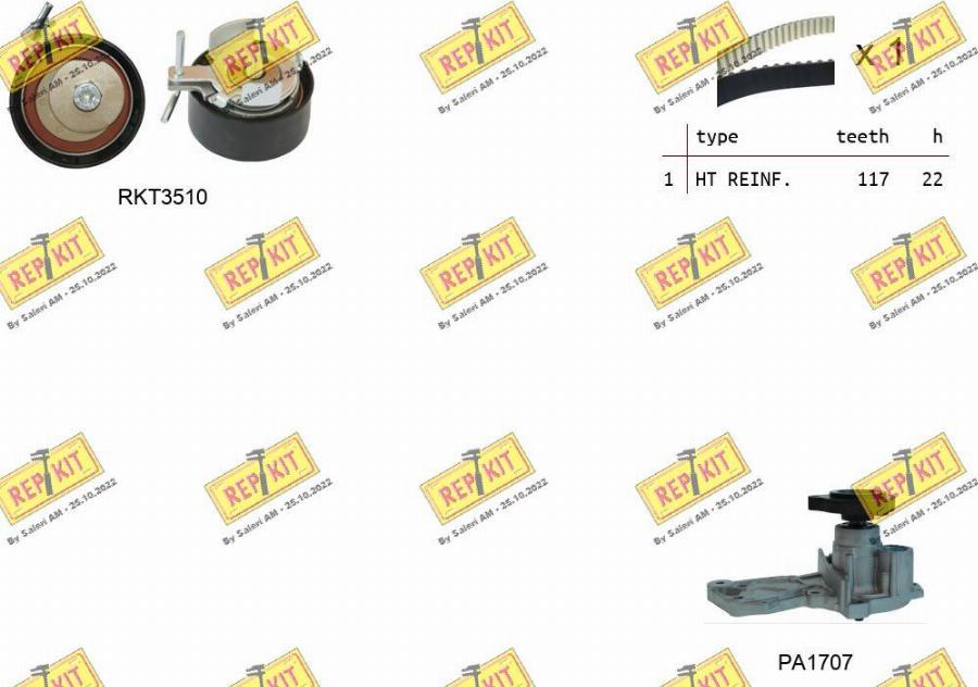 REPKIT RKTK1164PA2 - Pompe à eau + kit de courroie de distribution cwaw.fr