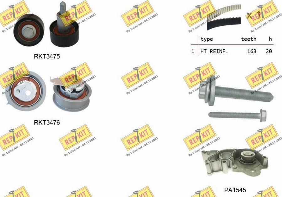 REPKIT RKTK1174PA2 - Pompe à eau + kit de courroie de distribution cwaw.fr