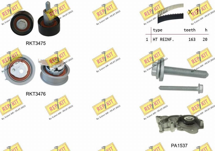 REPKIT RKTK1174PA - Pompe à eau + kit de courroie de distribution cwaw.fr