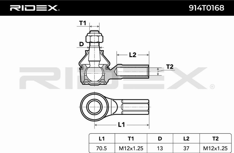 RIDEX 914T0168 - Rotule de barre de connexion cwaw.fr