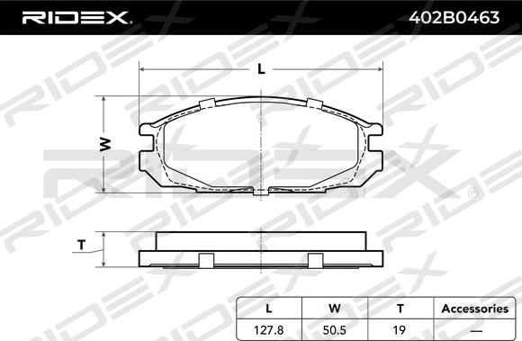 RIDEX 402B0463 - Kit de plaquettes de frein, frein à disque cwaw.fr