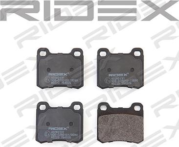 RIDEX 402B0131 - Kit de plaquettes de frein, frein à disque cwaw.fr