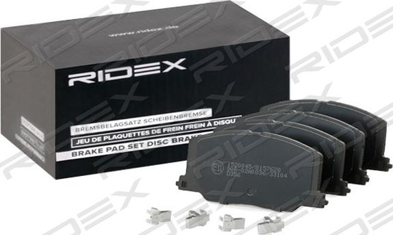 RIDEX 402B0720 - Kit de plaquettes de frein, frein à disque cwaw.fr