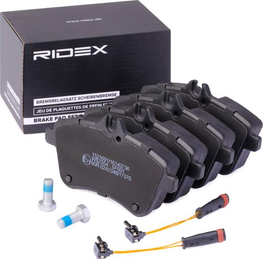 RIDEX 402B1427 - Kit de plaquettes de frein, frein à disque cwaw.fr