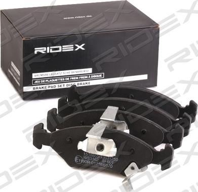 RIDEX 402B1026 - Kit de plaquettes de frein, frein à disque cwaw.fr