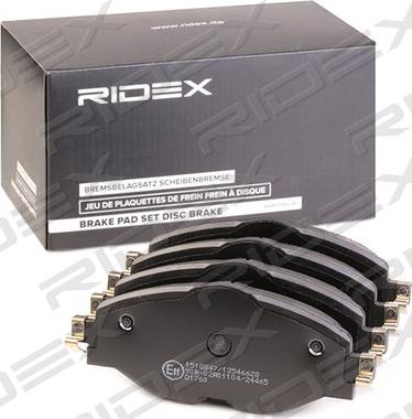 RIDEX 402B1157 - Kit de plaquettes de frein, frein à disque cwaw.fr