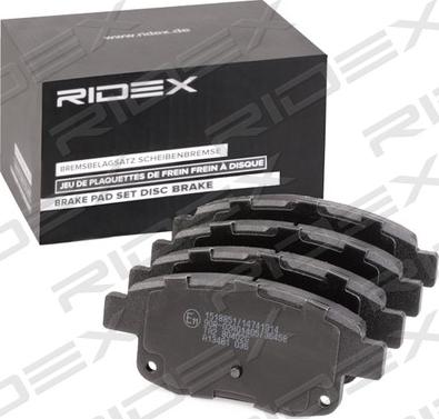 RIDEX 402B1350 - Kit de plaquettes de frein, frein à disque cwaw.fr