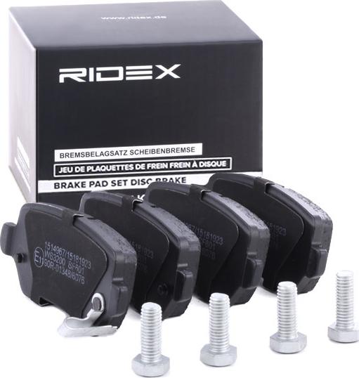 RIDEX 402B1368 - Kit de plaquettes de frein, frein à disque cwaw.fr