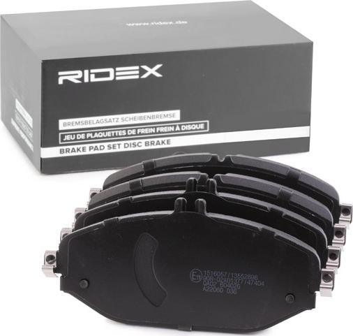 RIDEX 402B1240 - Kit de plaquettes de frein, frein à disque cwaw.fr