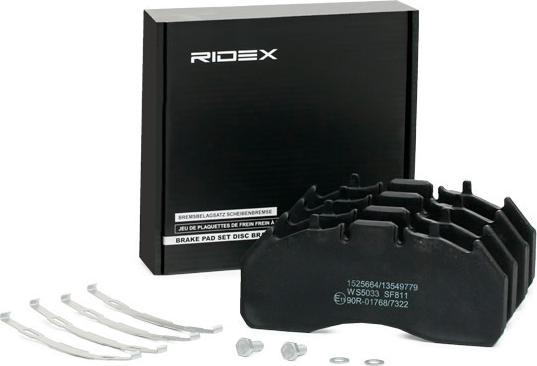 RIDEX 402B1200 - Kit de plaquettes de frein, frein à disque cwaw.fr