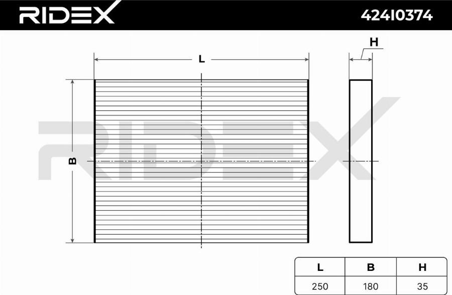 RIDEX 424I0374 - Filtre, air de l'habitacle cwaw.fr