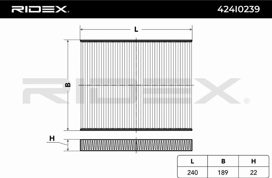 RIDEX 424I0239 - Filtre, air de l'habitacle cwaw.fr