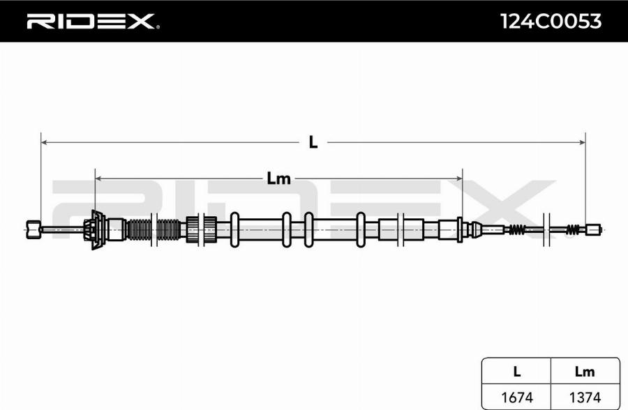 RIDEX 124C0053 - Tirette à câble, frein de stationnement cwaw.fr