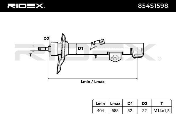 RIDEX 854S1598 - Amortisseur cwaw.fr