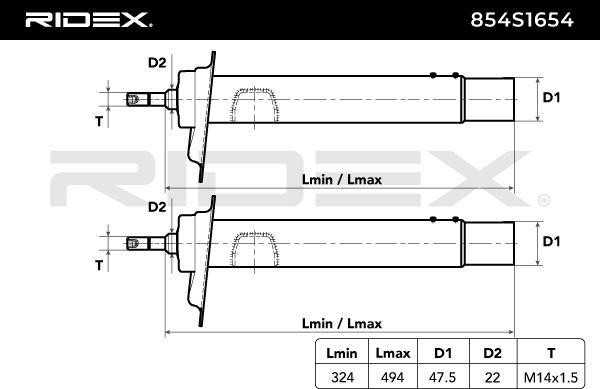 RIDEX 854S1654 - Amortisseur cwaw.fr