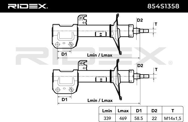 RIDEX 854S1358 - Amortisseur cwaw.fr