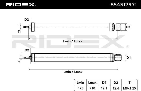 RIDEX 854S17971 - Amortisseur cwaw.fr