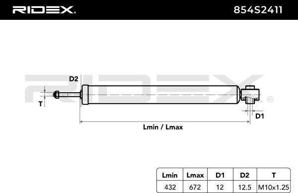 RIDEX 854S2411 - Amortisseur cwaw.fr