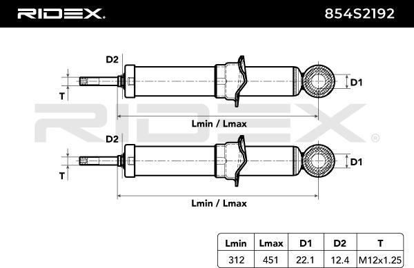 RIDEX 854S2192 - Amortisseur cwaw.fr