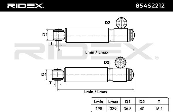 RIDEX 854S2212 - Amortisseur cwaw.fr