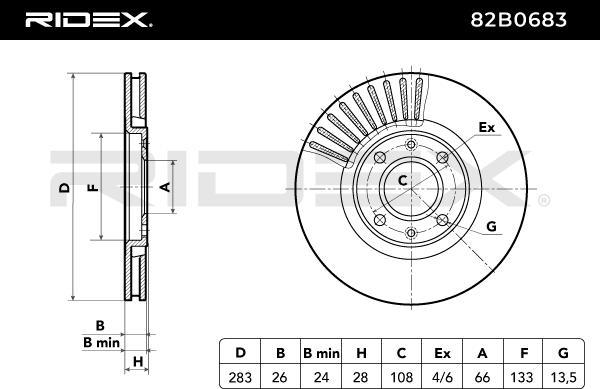 RIDEX 82B0683 - Disque de frein cwaw.fr