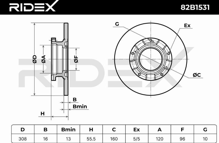 RIDEX 82B1531 - Disque de frein cwaw.fr