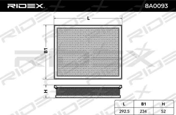 RIDEX 8A0093 - Filtre à air cwaw.fr