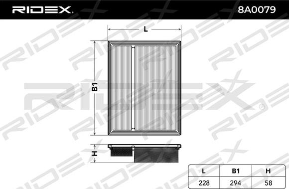 RIDEX 8A0079 - Filtre à air cwaw.fr