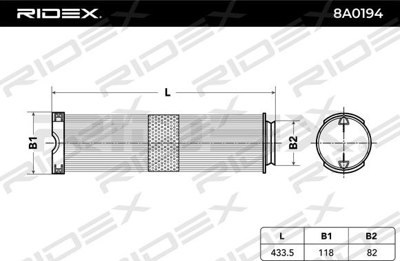 RIDEX 8A0194 - Filtre à air cwaw.fr