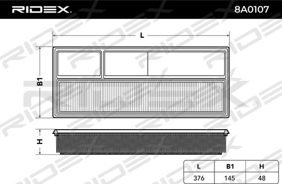 RIDEX 8A0107 - Filtre à air cwaw.fr